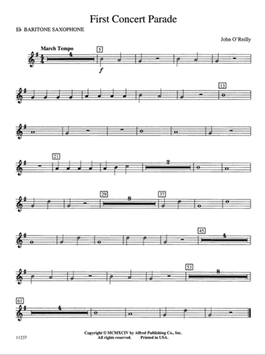 First Concert Parade: E-flat Baritone Saxophone