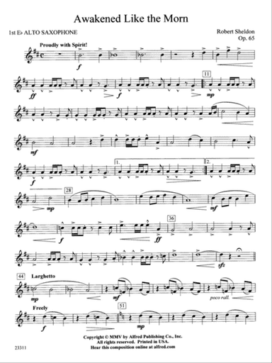 Awakened Like the Morn: E-flat Alto Saxophone