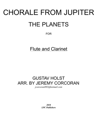 Chorale from Jupiter for Flute and Clarinet