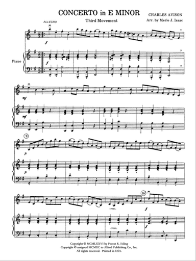 Concerto in E minor: Piano Accompaniment