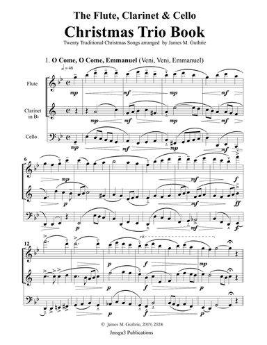 The Flute, Clarinet & Cello Christmas Trio Book