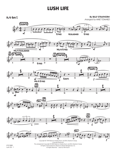 Lush Life (arr. Mike Tomaro) - Alto Sax 2