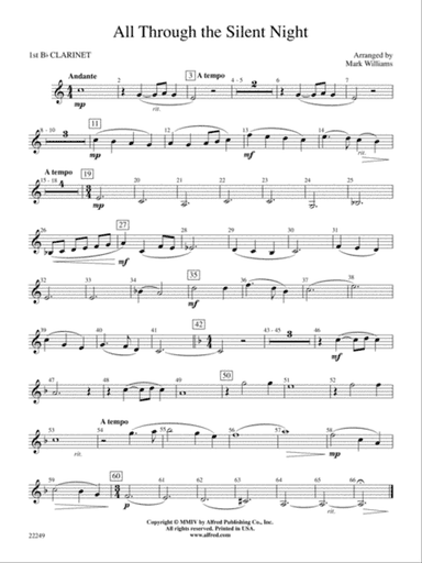All Through the Silent Night: 1st B-flat Clarinet
