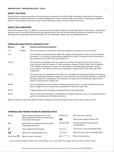 Dancing Kites: Cello Educational Pack
