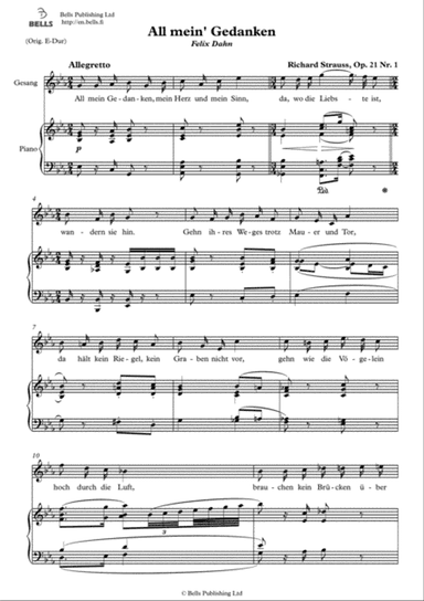 All mein' Gedanken, Op. 21 No. 1 (E-flat Major)