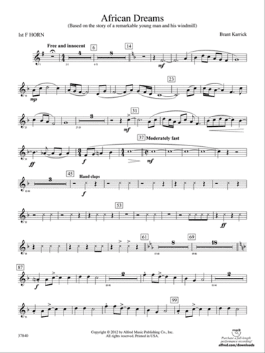 African Dreams: 1st F Horn