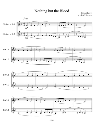 Nothing But the Blood (Clarinet Duet)