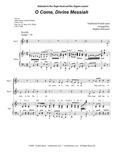 O Come, Divine Messiah (2-part choir)