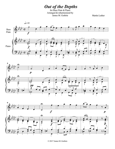 Luther: Out of the Depths for Bass Flute & Piano