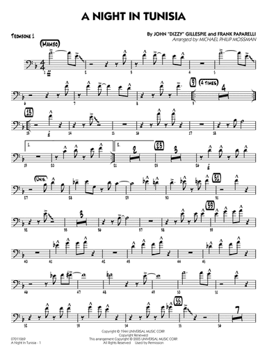 A Night in Tunisia (arr. Mossman) - Trombone 1