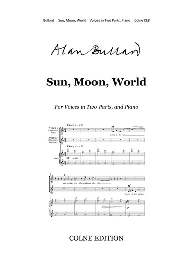 Sun, Moon, World, for voices in two parts and piano
