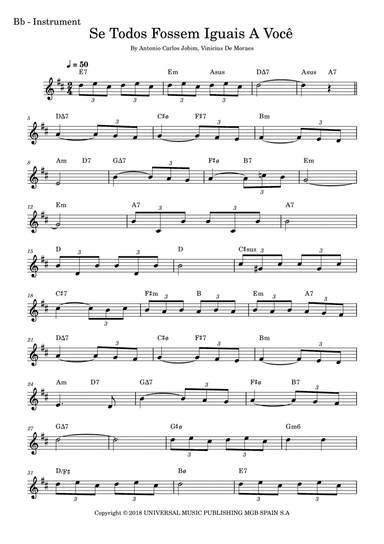 Se Todos Fossem Iguais A Voce