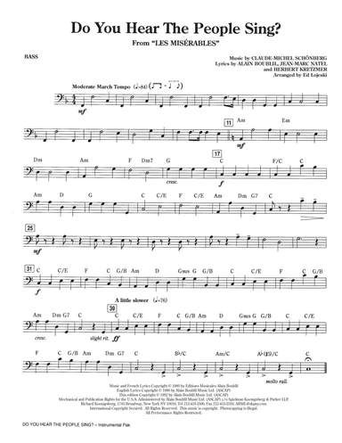 Do You Hear The People Sing? (from Les Miserables) (arr. Ed Lojeski) - Bass