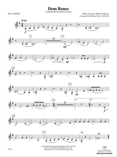Dem Bones: 1st B-flat Clarinet