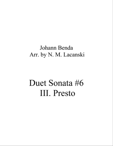 Duet Sonata #6 Movement 3 Presto