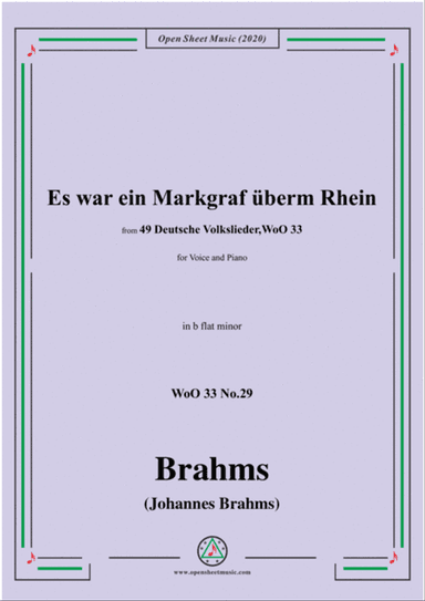 Brahms-Es war ein Markgraf überm Rhein,WoO 33 No.29,in b flat minor,for Voice&Pno