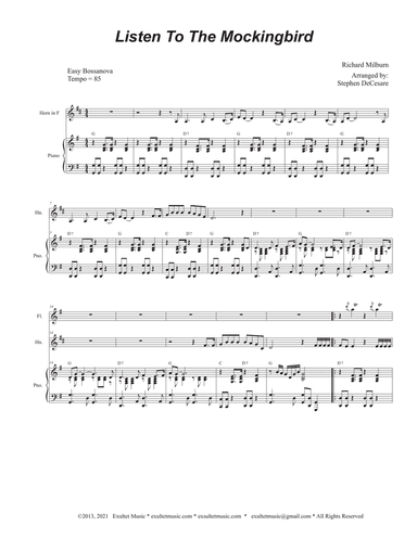 Listen To The Mockingbird (French Horn solo and Piano)