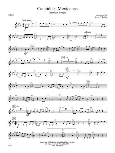 Canciónes Mexicanas: Oboe