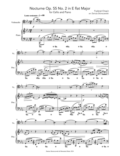 Chopin - Nocturne Op. 55 No. 2 in E flat Major for Cello and Piano