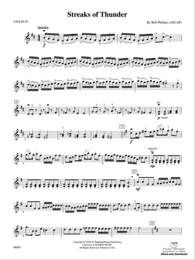 Streaks of Thunder: 2nd Violin