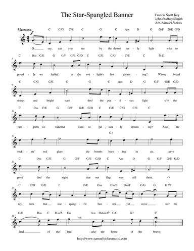 The Star-Spangled Banner - lead sheets in all keys