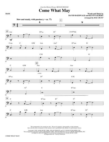 Come What May (from Moulin Rouge) (arr. Mac Huff) - Bass