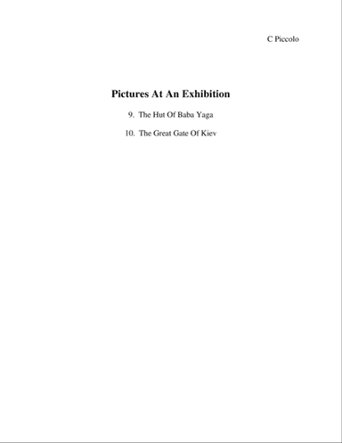 Pictures At An Exhibition Pictures 9 & 10