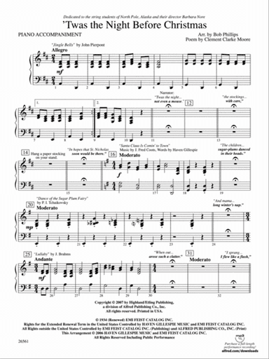 'Twas the Night Before Christmas: Piano Accompaniment