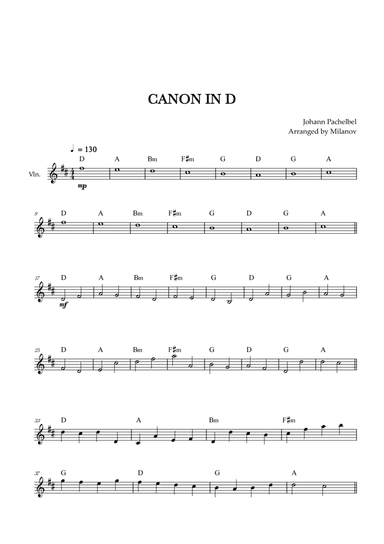 Canon in D | Pachelbel | Violin