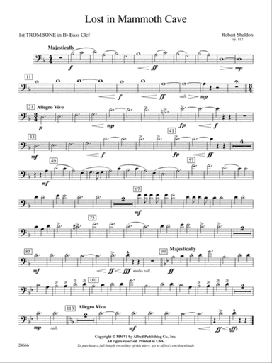 Lost in Mammoth Cave: (wp) 1st B-flat Trombone B.C.