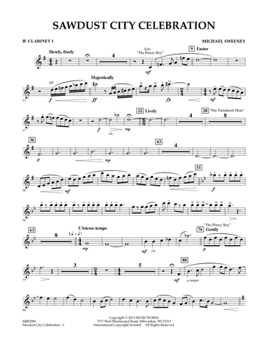 Sawdust City Celebration - Bb Clarinet 1