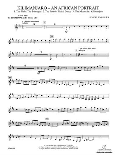 Kilimanjaro: (wp) 1st B-flat Trombone T.C.