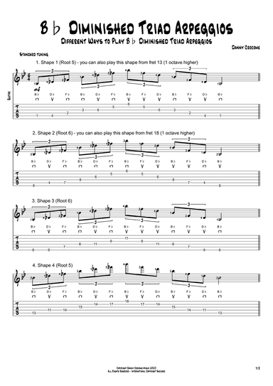 Bb Diminished Triad Arpeggios (5 Ways to Play)