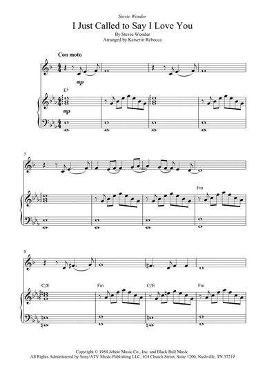 I Just Called To Say I Love You