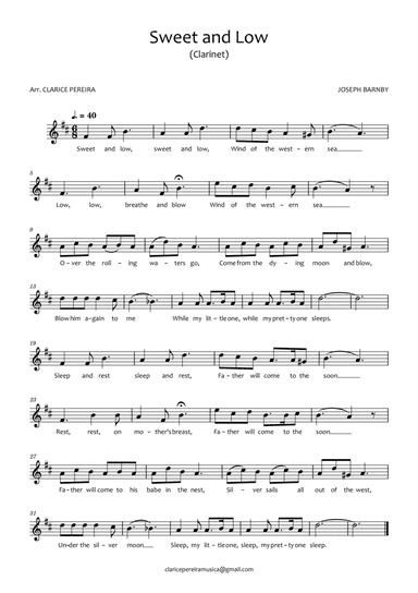 Sweet and Low - CLARINET