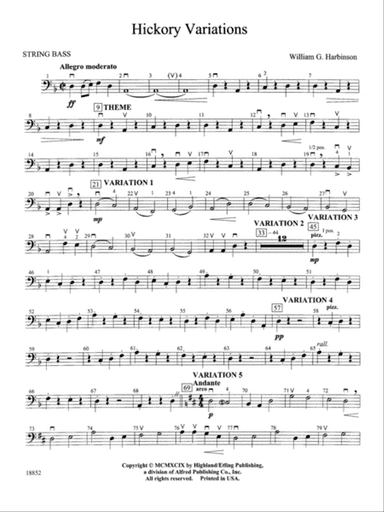 Hickory Variations: String Bass