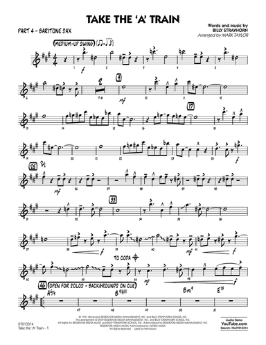 Take The 'A' Train (arr. Mark Taylor) - Part 4 - Baritone Sax
