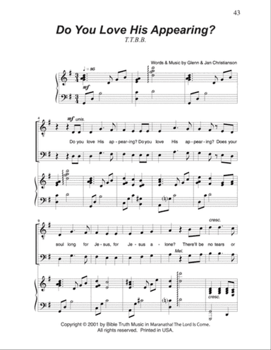 Do You Love His Appearing?