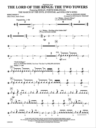 The Lord of the Rings: The Two Towers, Highlights from: 1st Percussion