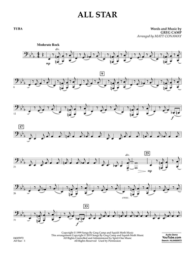 All Star (arr. Matt Conaway) - Tuba