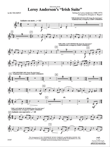 Leroy Anderson’s Irish Suite, Selections from: 1st B-flat Trumpet
