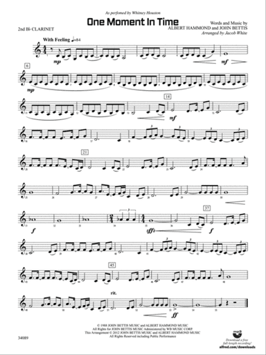 One Moment in Time: 2nd B-flat Clarinet