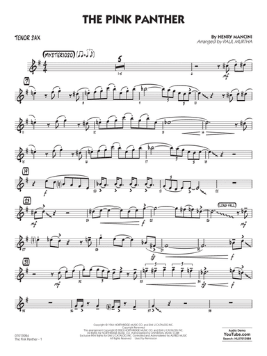 The Pink Panther (arr. Paul Murtha) - Tenor Sax