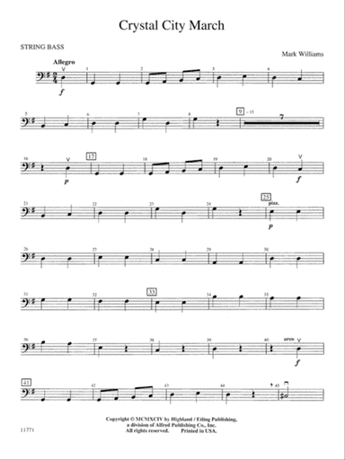 Crystal City March: String Bass