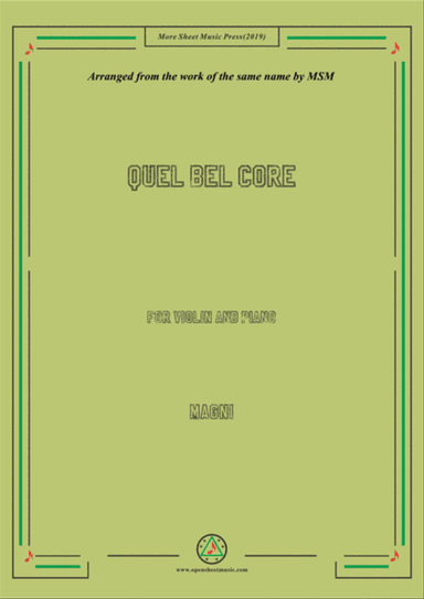 Magni-Quel bel core,for Violin and Piano
