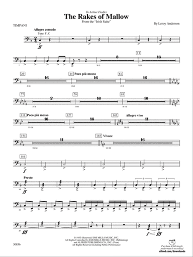 The Rakes of Mallow (from the Irish Suite): Timpani