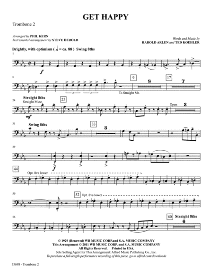 Get Happy: 2nd Trombone