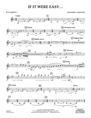 If It Were Easy... - Bb Clarinet 3