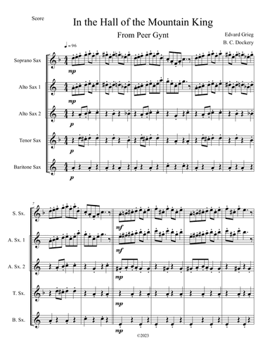In the Hall of the Mountain King (Sax Quintet)