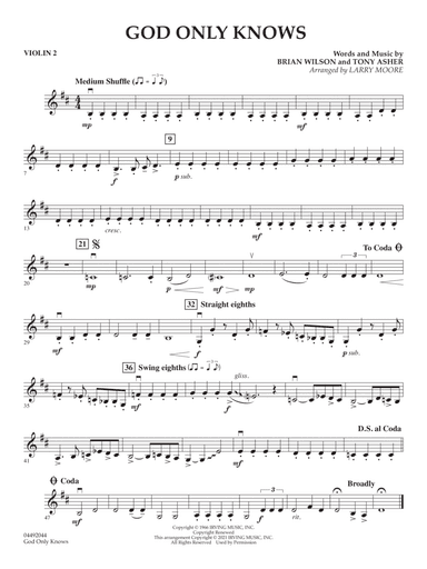 God Only Knows (arr. Larry Moore) - Violin 2